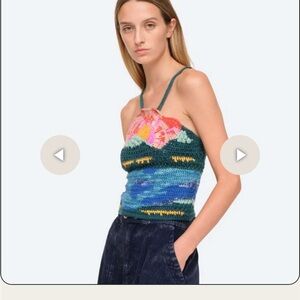 Sea crochet halter top in size XL